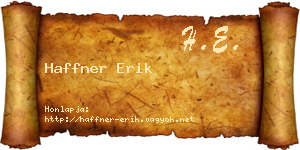 Haffner Erik névjegykártya